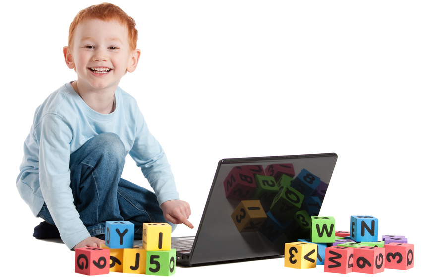 Child wBuilding Blocks and Laptop-copyrighted image/Fotolia.com